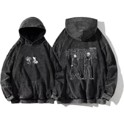Japanese Anime Jujutsu Kaisen Print Hooded Pullover Men Hip Hop Sweatshirt Vintage Hoodie Harajuku Cotton Sweatshirts