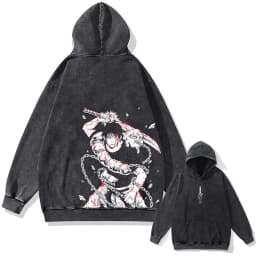 Japanese Anime Jujutsu Kaisen Print Hooded Pullover Men Hip Hop Sweatshirt Vintage Hoodie Harajuku Cotton Sweatshirts