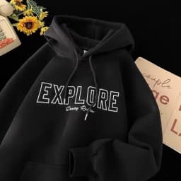 Heavyweight Fleece Hoodie Men's Spring Autumn Grey Couple Oversize American Trendy Brand Jacket Top Printed round Neck Long S...