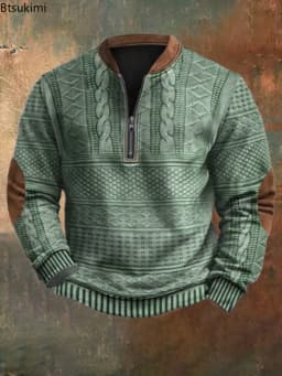 2026 Spring Autumn 3D Printed Sweatshirts Men's Outdoor Casual Long Sleeve Hoodies Stand Collar Pullover Tops Youth Men Sweaters