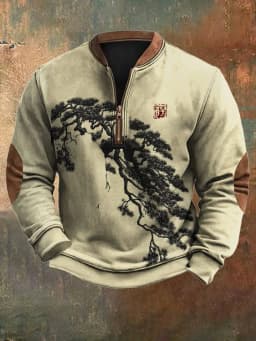 2026 Spring Autumn 3D Printed Sweatshirts Men's Outdoor Casual Long Sleeve Hoodies Stand Collar Pullover Tops Youth Men Sweaters