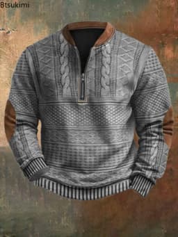 2026 Spring Autumn 3D Printed Sweatshirts Men's Outdoor Casual Long Sleeve Hoodies Stand Collar Pullover Tops Youth Men Sweaters