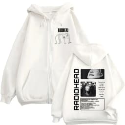 Rock Band Radiohead The Bends Zipper Hoodies Men's Fashion Hip Hop Vintage Zip Up Sweatshirts Jackets Coat Oversized Streetwear