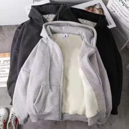 Hooded Sweatshirt 2025 New Men's Autumn Winter Thickened Loose Long Sleeve Lamb Velvet Jacket Top Youth Casual Outerwear