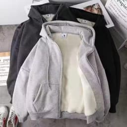 Hooded Sweatshirt 2025 New Men's Autumn Winter Thickened Loose Long Sleeve Lamb Velvet Jacket Top Youth Casual Outerwear
