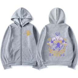 Anime Jojo Bizarre Adventure Zipper Hoodies Higashikata Josuke Manga Zip Up Sweatshirts Men Women Fashion Casual Pullovers Coats