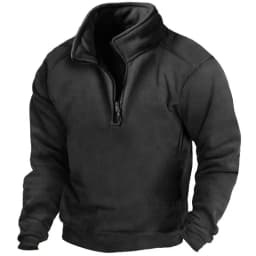 2026 Mens Half-Zip Sweatshirts Autumn Male Stand Collar Loose Solid Color Pullover New Man Trend Casual Army Green Hoodies