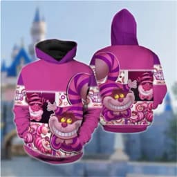 Cheshire Cat all-over print 3D hoodie, Alice in Wonderland Halloween cosplay shirt, cat Halloween costume sweatshirt