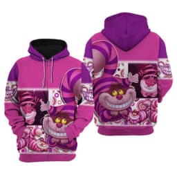 Cheshire Cat all-over print 3D hoodie, Alice in Wonderland Halloween cosplay shirt, cat Halloween costume sweatshirt