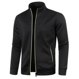 Men Zipper Jackets Standing Collar Sweatshirt Outdoor Streetwear Casual Coat Long Sleeve Sweater Coats