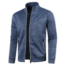 Men Zipper Jackets Standing Collar Sweatshirt Outdoor Streetwear Casual Coat Long Sleeve Sweater Coats