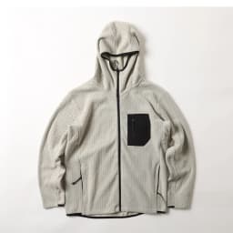 Warm Fleece Outdoor Hooded Open Cardigan Sweatshirt Casual Sporty Japanese Style Wave Patterned Men's Long Sleeve Zipper Jacket