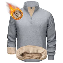 TACVASEN Mens Turtleneck Fleece Sweatshirts Casual Quarter Zip Sherpa Lined Sweatshirt Running Sports Hoodie Pullovers Tops Male
