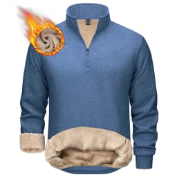 TACVASEN Mens Turtleneck Fleece Sweatshirts Casual Quarter Zip Sherpa Lined Sweatshirt Running Sports Hoodie Pullovers Tops Male