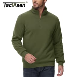 TACVASEN Mens Turtleneck Fleece Sweatshirts Casual Quarter Zip Sherpa Lined Sweatshirt Running Sports Hoodie Pullovers Tops Male