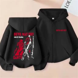 Anime Devil May Cry Son of Sparda Dante Zipper Hoodie Men Women Cartoon Manga Zip Up Jacket Coat Unisex Vintage Casual Hoodies