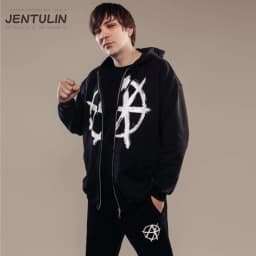 Harajuku Oversized Streetwear Zipper Pullover Men's Hoodies Antihype Graphic Zip Up Hooded Sweatshirt Hip Hop Aesthetic Goth Y2k