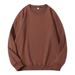 260g 100% Cotton Men's Hoodless Sweater Pullovers Sweatshirts Men Loose Solid Color Warm O Neck Tops Hip Hop Y2k Sweatshirt Tops