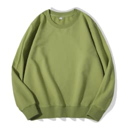 260g 100% Cotton Men's Hoodless Sweater Pullovers Sweatshirts Men Loose Solid Color Warm O Neck Tops Hip Hop Y2k Sweatshirt Tops