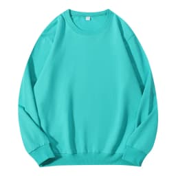 260g 100% Cotton Men's Hoodless Sweater Pullovers Sweatshirts Men Loose Solid Color Warm O Neck Tops Hip Hop Y2k Sweatshirt Tops
