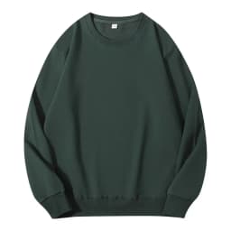 260g 100% Cotton Men's Hoodless Sweater Pullovers Sweatshirts Men Loose Solid Color Warm O Neck Tops Hip Hop Y2k Sweatshirt Tops