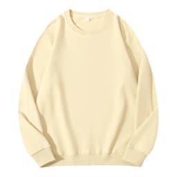 260g 100% Cotton Men's Hoodless Sweater Pullovers Sweatshirts Men Loose Solid Color Warm O Neck Tops Hip Hop Y2k Sweatshirt Tops