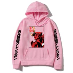 Anime Tengen Toppa Gurren Lagann Mecha Graphic Print Hoodie Men Loose Oversize Hoodies Vintage Manga Fashion Sweatshirt Pullover