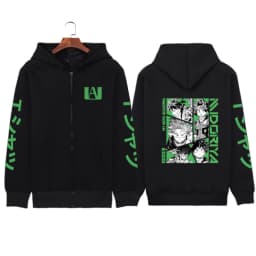 Funny Anime Kirishima Eijiro My Hero Academia Hoodie Zipper Fashion Streetwear Pullovers Loose Unisex Zip Up Jackets Outerwear