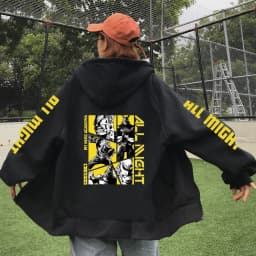 Funny Anime Kirishima Eijiro My Hero Academia Hoodie Zipper Fashion Streetwear Pullovers Loose Unisex Zip Up Jackets Outerwear