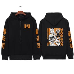 Funny Anime Kirishima Eijiro My Hero Academia Hoodie Zipper Fashion Streetwear Pullovers Loose Unisex Zip Up Jackets Outerwear