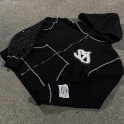 American Fashion Embroidery Personality Flash Diamond Oversize Zipper Hoodie Men Y2K New Harajuku Gothic Casual Joker Sweatshirt
