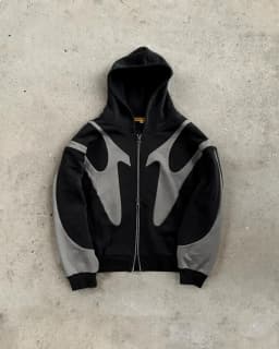 American Fashion Embroidery Personality Flash Diamond Oversize Zipper Hoodie Men Y2K New Harajuku Gothic Casual Joker Sweatshirt