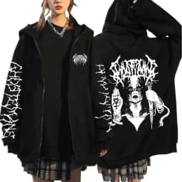 Limited Ghostemane Zipper Hoodie Graphic Print Hoodies Metal Rock Gothic Zip Up Hooded Sweatshirts Harajuku Streetwear Coats