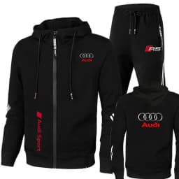 Chándal Para Hombre, Ropa Deportiva Con Logo De Audi Impreso, Jersey Con Capucha Y Cremallera + Pantalones, Conjunto De 2 Piezas