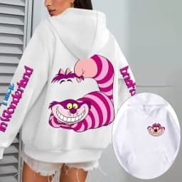 Alice in Wonderland Cheshire Cat Men Hoodie Cartoon Anime Women Pullover Tops 2026 New Casual Couple Oversized Sweatshirts