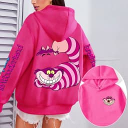 Alice in Wonderland Cheshire Cat Men Hoodie Cartoon Anime Women Pullover Tops 2026 New Casual Couple Oversized Sweatshirts