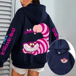 Alice in Wonderland Cheshire Cat Men Hoodie Cartoon Anime Women Pullover Tops 2026 New Casual Couple Oversized Sweatshirts