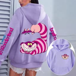 Alice in Wonderland Cheshire Cat Men Hoodie Cartoon Anime Women Pullover Tops 2026 New Casual Couple Oversized Sweatshirts