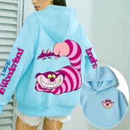 Alice in Wonderland Cheshire Cat Men Hoodie Cartoon Anime Women Pullover Tops 2026 New Casual Couple Oversized Sweatshirts