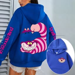 Alice in Wonderland Cheshire Cat Men Hoodie Cartoon Anime Women Pullover Tops 2026 New Casual Couple Oversized Sweatshirts