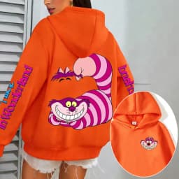 Alice in Wonderland Cheshire Cat Men Hoodie Cartoon Anime Women Pullover Tops 2026 New Casual Couple Oversized Sweatshirts