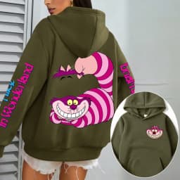 Alice in Wonderland Cheshire Cat Men Hoodie Cartoon Anime Women Pullover Tops 2026 New Casual Couple Oversized Sweatshirts