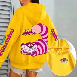 Alice in Wonderland Cheshire Cat Men Hoodie Cartoon Anime Women Pullover Tops 2026 New Casual Couple Oversized Sweatshirts