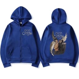 Good Omens Zipper Hoodies Men Fashion Vintage Zip Up Hooded Sweatshirt Unisex Casual Loose Oversized Pullovers Jacket Streetwear