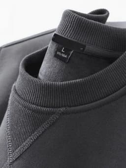 Heavyweight Hoodless Sweatshirt Men's Loose Oversize Autumn Winter Jacket  Inner Fleece Lined Thick  Color Top