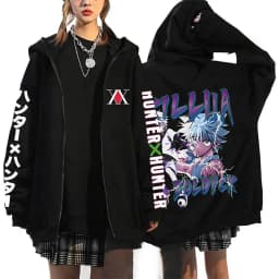 Anime Hunter X Hunter Hoodies Killua Zoldyck Sweatshirts Hisoka Chrollo Cosplay Hoodie Men's Women's Oversized Jacket Streetwear