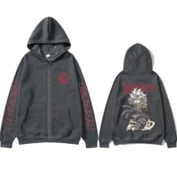 Anime Gachiakuta Rudo Graphic Zipper Hoodie Men Women Casual Oversized Zip Up Jacket Coat Male Cartoon Manga Cosplay Streetwear