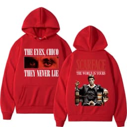Tony Montana Scarface Vintage Style Hoodie The World Is Yours Men's Hip Hop Harajuku Hoodie Oversized Fleece Fashion Pullovers
