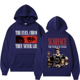 Tony Montana Scarface Vintage Style Hoodie The World Is Yours Men's Hip Hop Harajuku Hoodie Oversized Fleece Fashion Pullovers