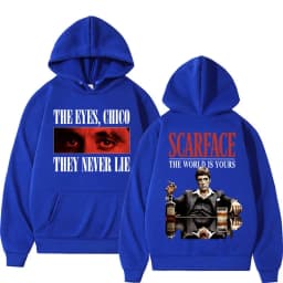 Tony Montana Scarface Vintage Style Hoodie The World Is Yours Men's Hip Hop Harajuku Hoodie Oversized Fleece Fashion Pullovers